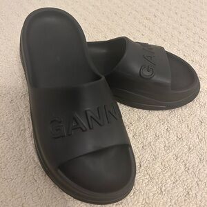 GANNI Black Slide Sandals